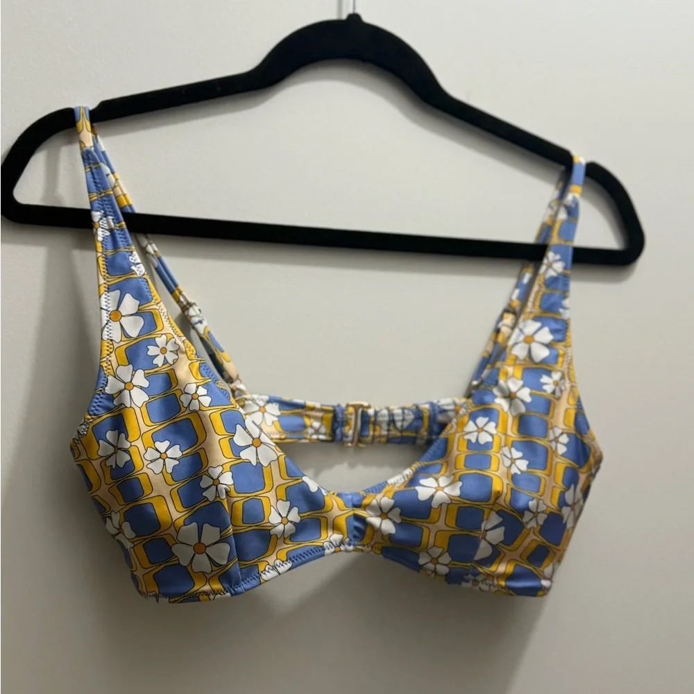 Floral Blue and Yellow Bikini Top -Inner Relm - Picture 1 of 6